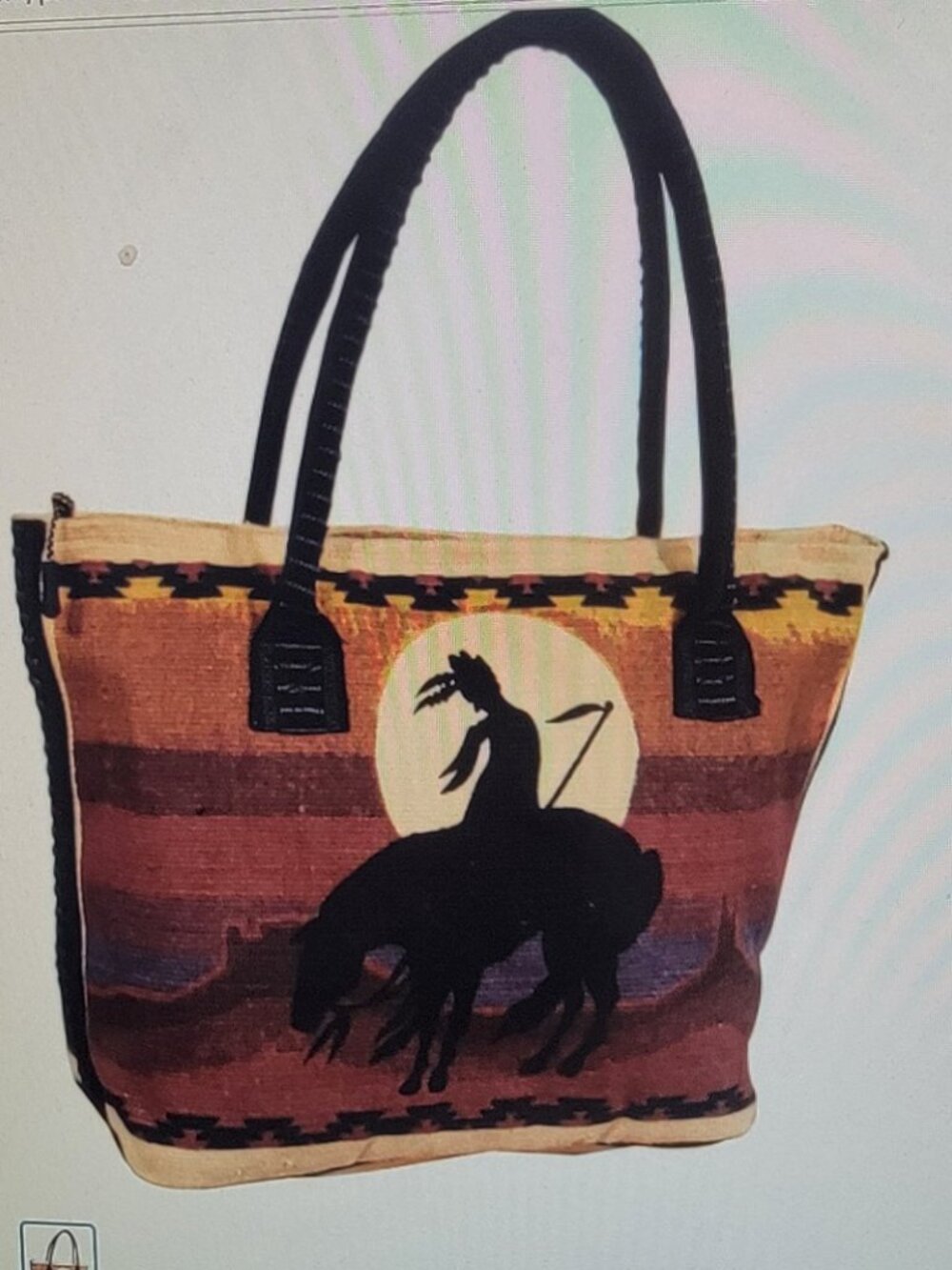 Cotton Stencil Purse- End Of Trail Warrior